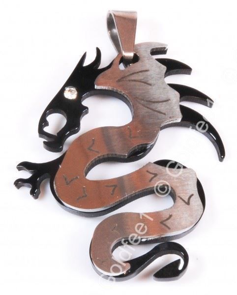 Ciondoli: Edelstahl Drache Anhänger Designschmuck – Nuovo e nell'imballaggio originale da Oberglatt ZH venduto da Goldfee1 1