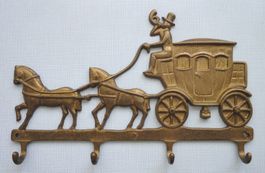 Hakenleiste aus Messingguss mit 4 Haken "Postillon"