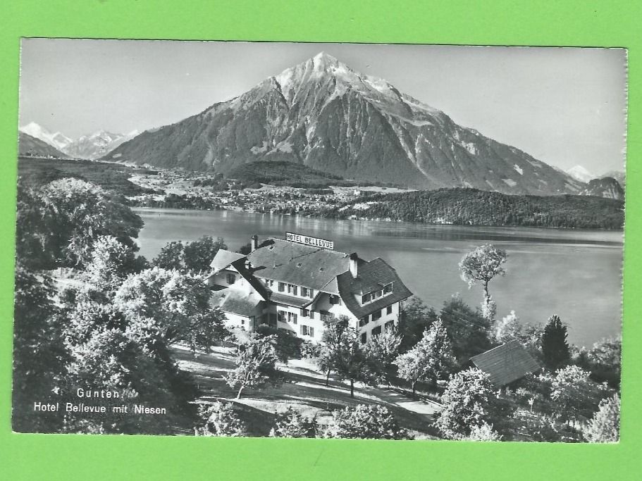 Cartoline postali: Gunten, Hotel Bellevue mit Niesen – Usato da Zürich venduto da t24_de
