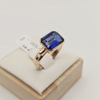Gold Ring 14 kt Blauer Spinell 585 Gold Gr 55