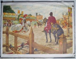 ⭐historisches Schulwandbild „Ritterturnier“