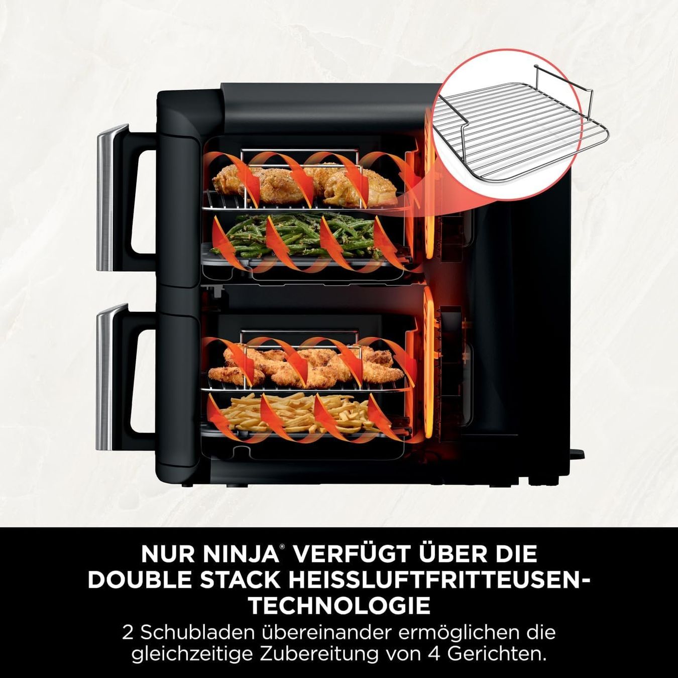 Appareils de cuisine: Double Stack Heißluftfritteuse 7,6L 2 Zonen Schwarz – Neuf avec emballage d'origine à Schaffhausen par smarastore 1