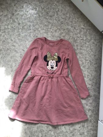Mädchen Kleid, C&A, Gr. 128, Rosa, Minnie Mouse Motiv!