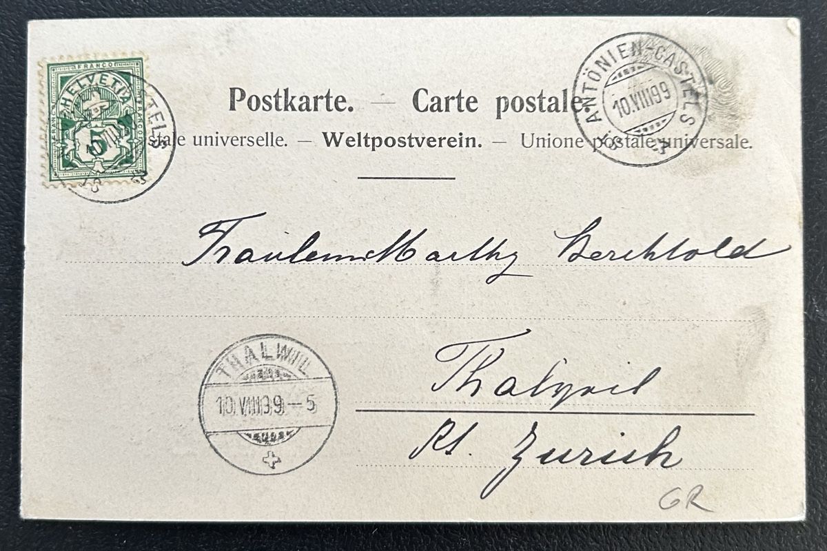 Ansichtskarten: AK St.Antönien 1899 – Gebraucht aus Horw von Tellbub 1