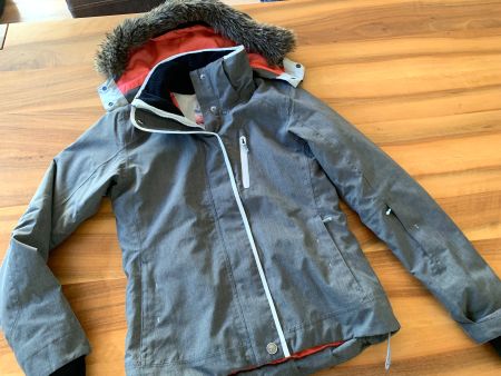 ROXY graue lässige Skijacke super Schnitt Top Zustand Gr. S