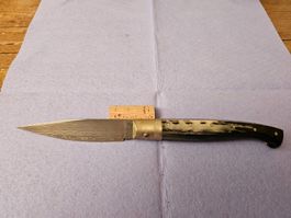 Boiccu Arbus Lama damasco 12 cm manico in corno di muflone