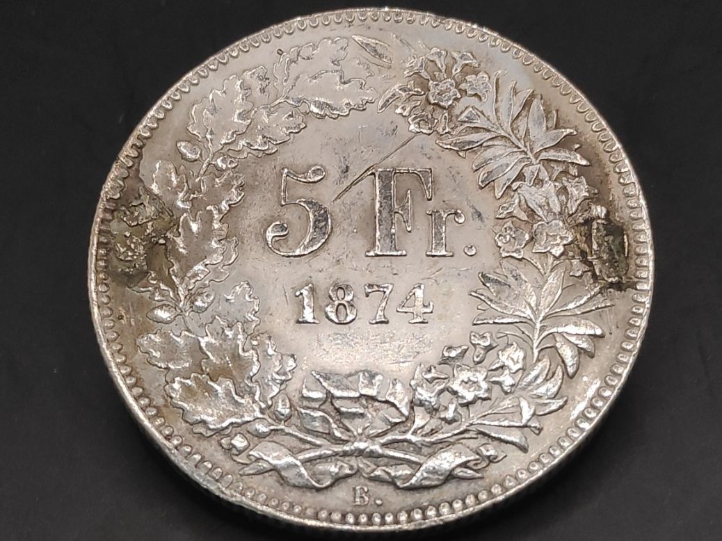 Toutes les monnaies: 1874 - 5 Franken - B. - Silber - "glanzvoll" – D'occasion à Sirnach par Trekk64 1