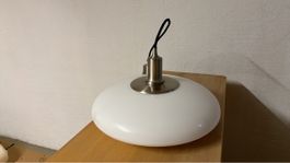Deckenlampe Glas weiss Metall silber neuwertig
