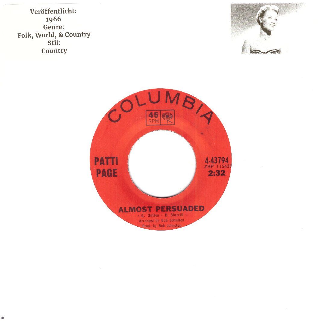 Dischi in vinile: PATTI PAGE – Usato da Bassersdorf venduto da house-of-vinyl