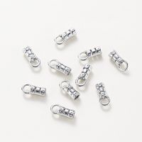 Endkappe-Kordelende 10,5 x 4,5 mm - Farbe Rhodium (4 Stück)