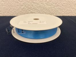 Satin - Band verdrahtet, 15 mm breit,  20 Meter, hell-blau