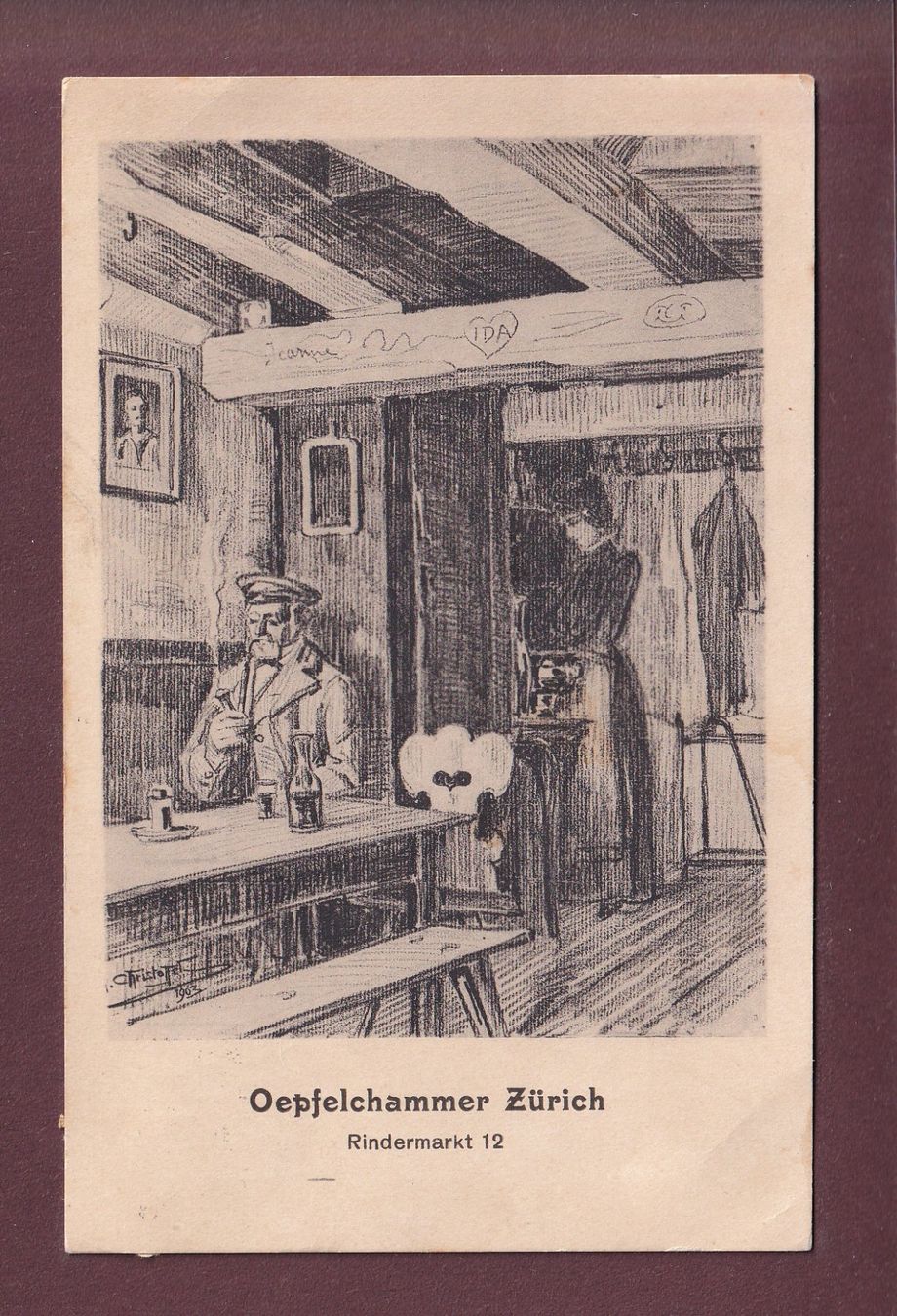 Cartoline postali: ZÜRICH - Oepfelchammer - Rindermarkt - 1920 – Usato da Pully venduto da nicecards