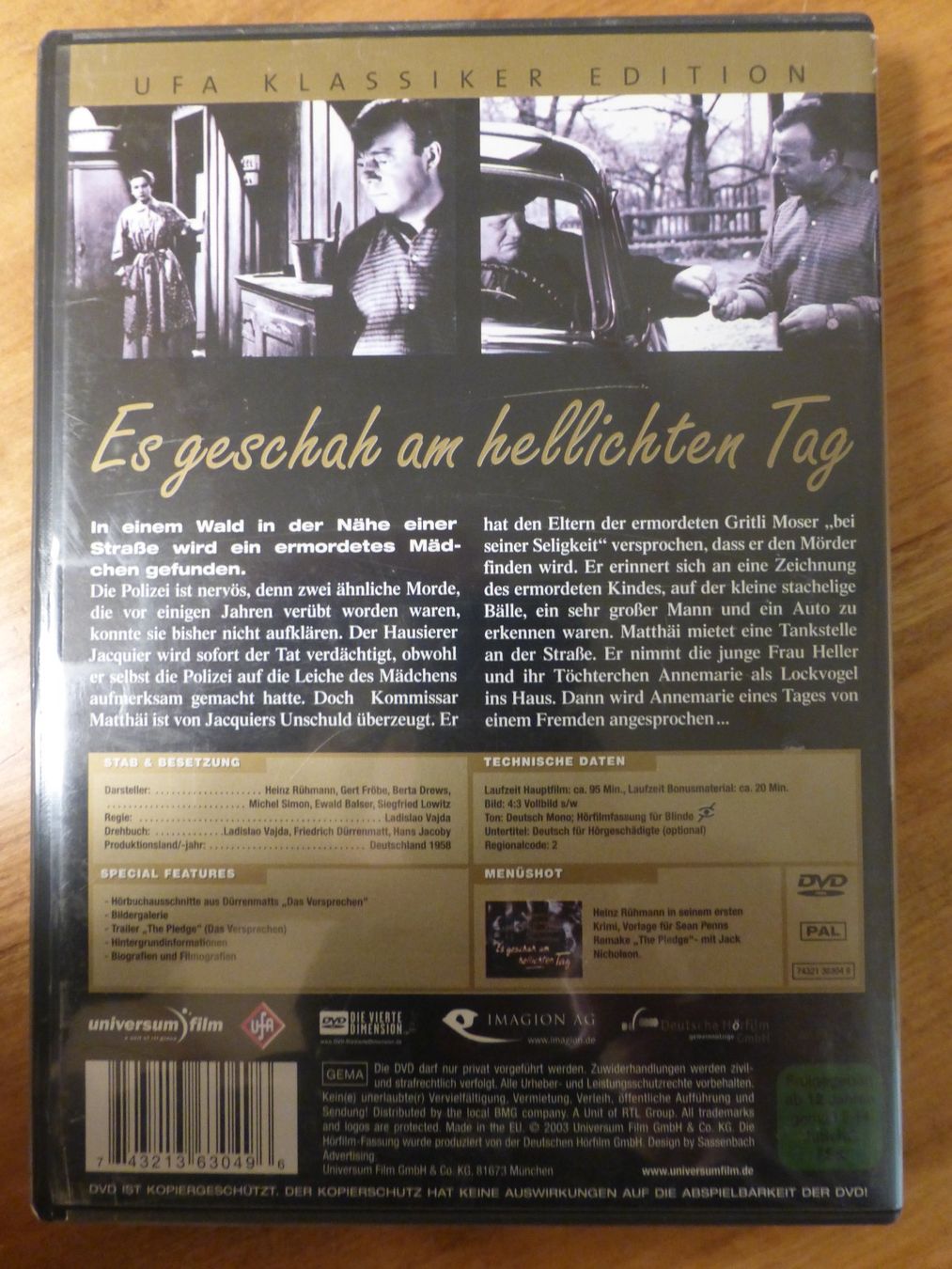 Tutti i DVDs: Es geschah am hellichten Tag DVD – Usato da Zumikon venduto da psisound 1