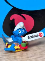Schlumpf mit Laptop auf Schwimmring