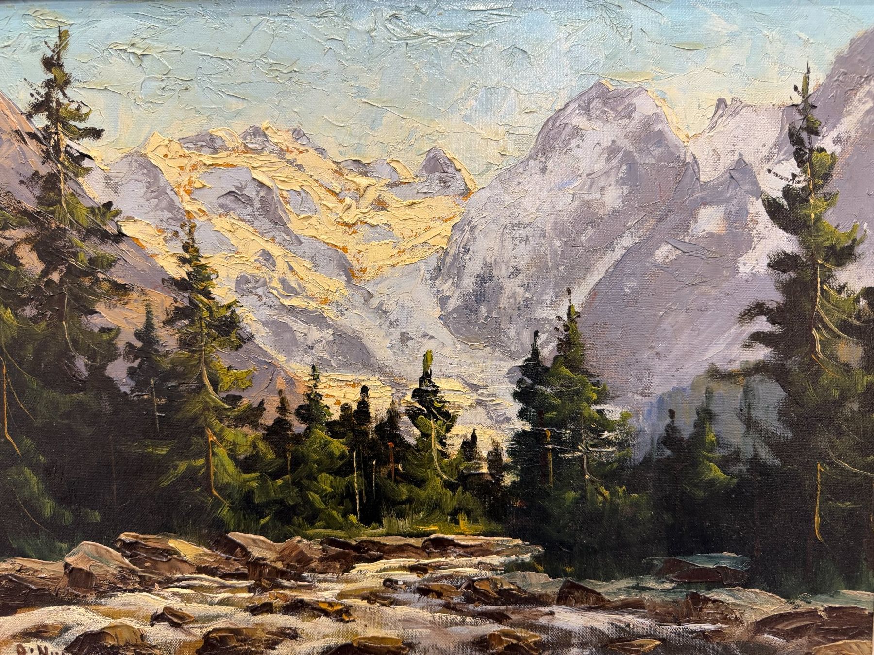 Dipinti: Wunderschönes Alpenbild von Otto Nussbaumer aus Bern – Usato da Steinhausen venduto da ZeitreiseBrocki 1