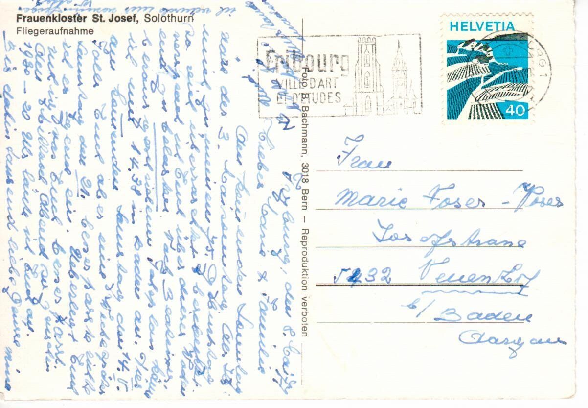 Cartoline postali: Frauenkloster Solothurn – Usato da Wolhusen venduto da Curver9 1