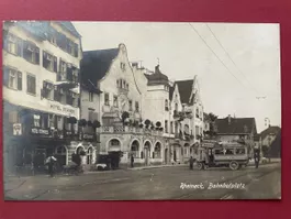 Ansichtskarte Rheineck Bahnhofplatz gelaufen 1923