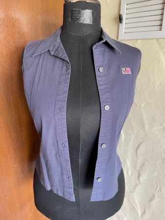 Polo Jeans Co. Ralph Lauren Bluse ärmellos dunkelblau Gr. M