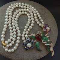 Granat Kristallen Affe Perle Halskette Kette Collier Singe