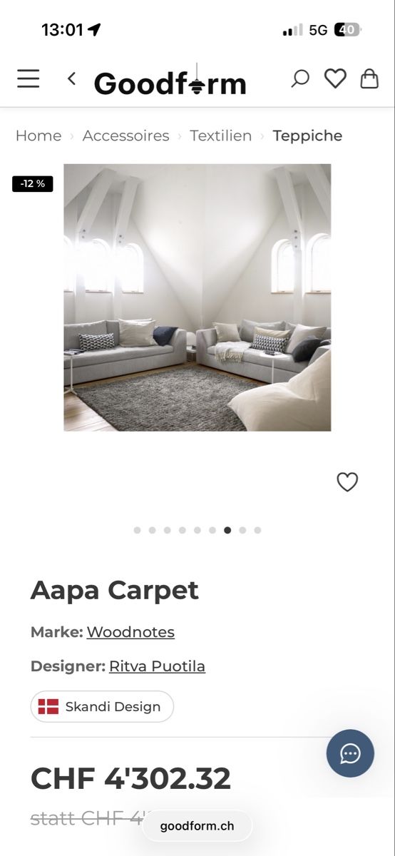 Tappeti: Woodnotes Aapa Designerteppich - Warm Grey – Usato da Basel venduto da Mathis44 5