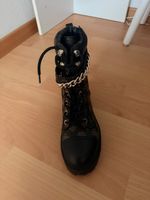 Schnürstiefel Guess schwarz braun mit Kette Grösse 38