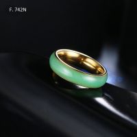 Edelstahl Ring goldfarben mit Schmuckstein Größe: 53, 57, 59