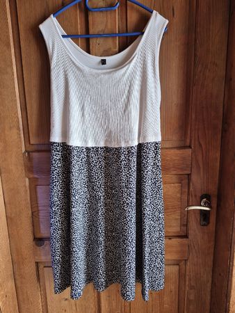 Damen Umstands- und Stillkleid weiss/blau Grösse 40/42