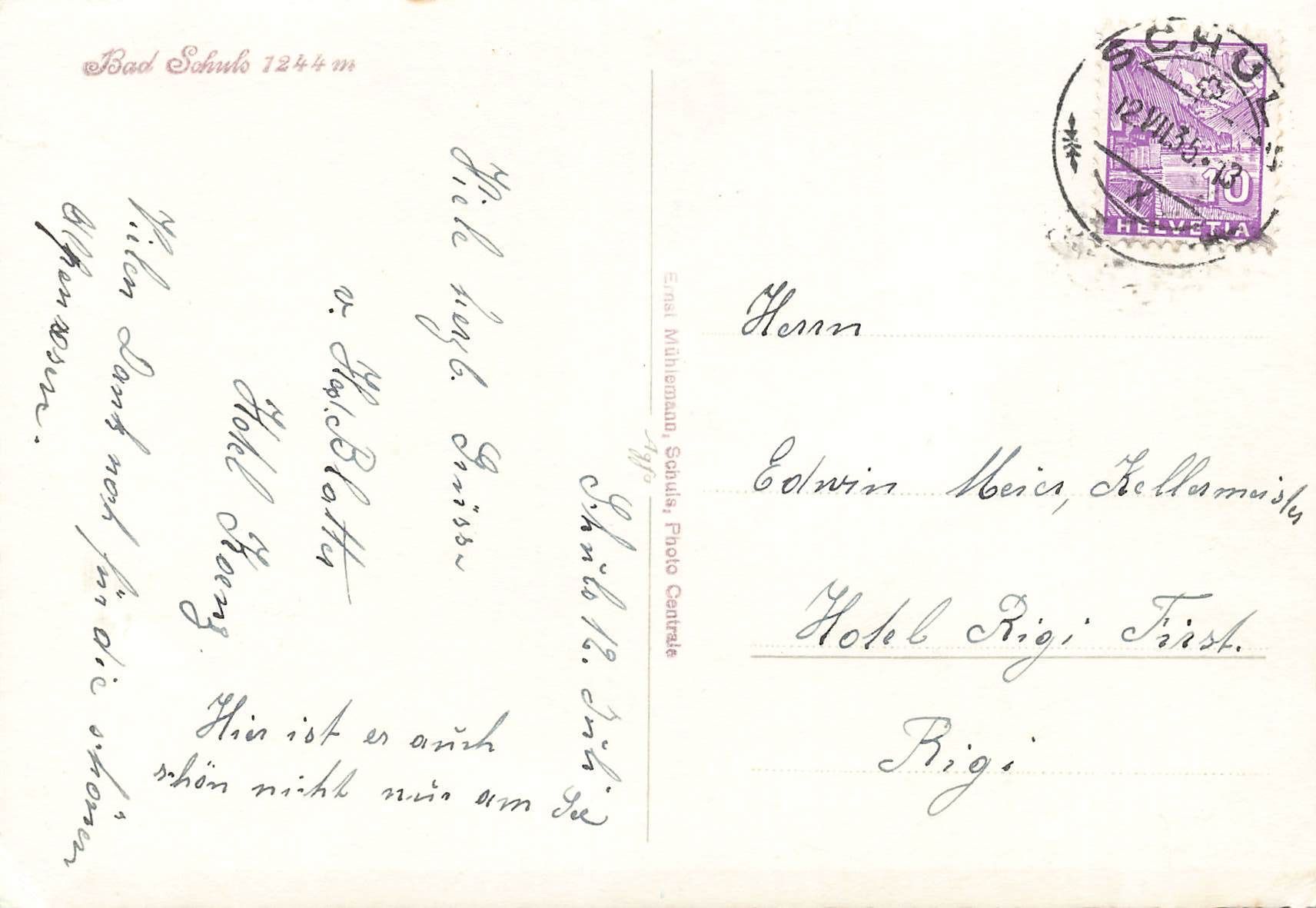 Cartoline postali: Bad Scuol Grigioni G – Usato da Biasca venduto da Blenio71 1