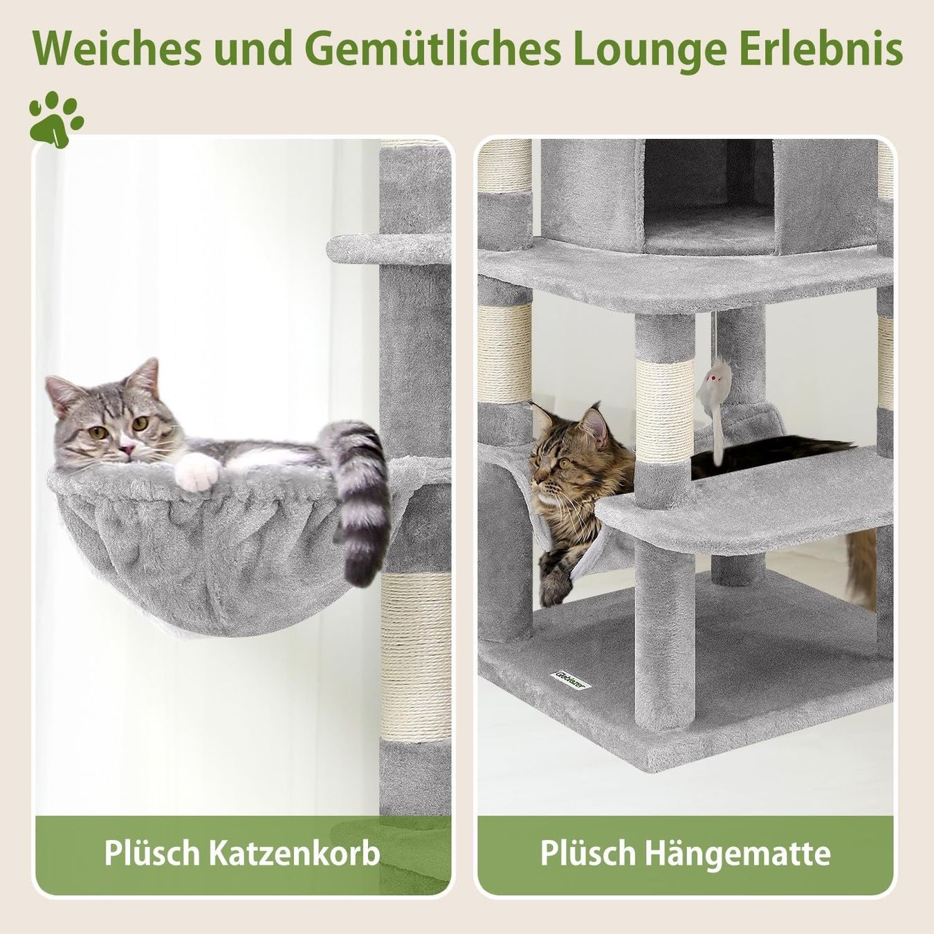Tiragraffi: Kratzbaum Katzenbaum 167 cm Kletterbaum Katzenturm Grau – Nuovo e nell'imballaggio originale da Wittenbach venduto da VELARO 2