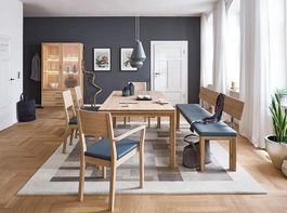 Tisch DION Asteiche Wildeiche massiv 200/320 x 100 cm