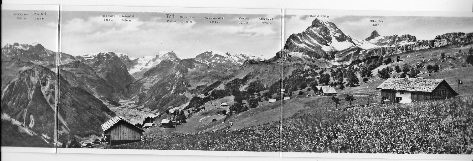 Cartoline postali: Braunwald, Panorama von Rubschen – Usato da Hefenhofen venduto da Richsalz 1