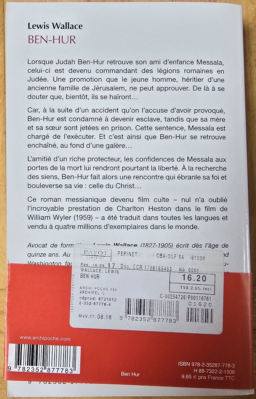 Bücher: Lewis Wallace : Ben-Hur (Neuf) – Neu und originalverpackt aus Froideville von xXSebastienXx 1
