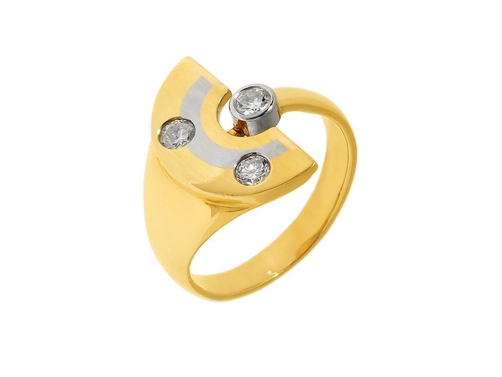 Damen Goldring mit 3 Brillanten in Gr. 54 wie neu Nr. 122732 | Kaufen ...