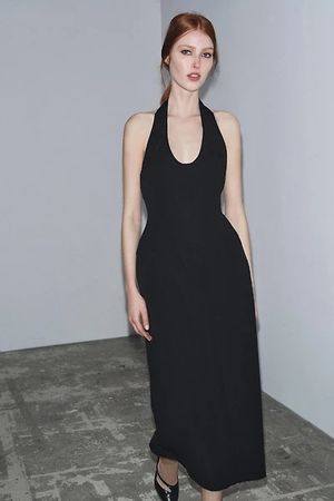 Zara NWT Limited Edition Black Halter neck dress