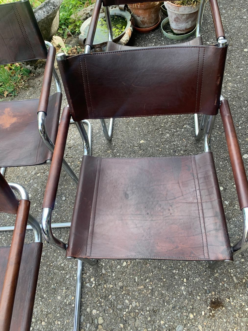 Sedie: 4 alte Freischwinger Stühle Leder – Usato da Bibern SO venduto da wecafra 2