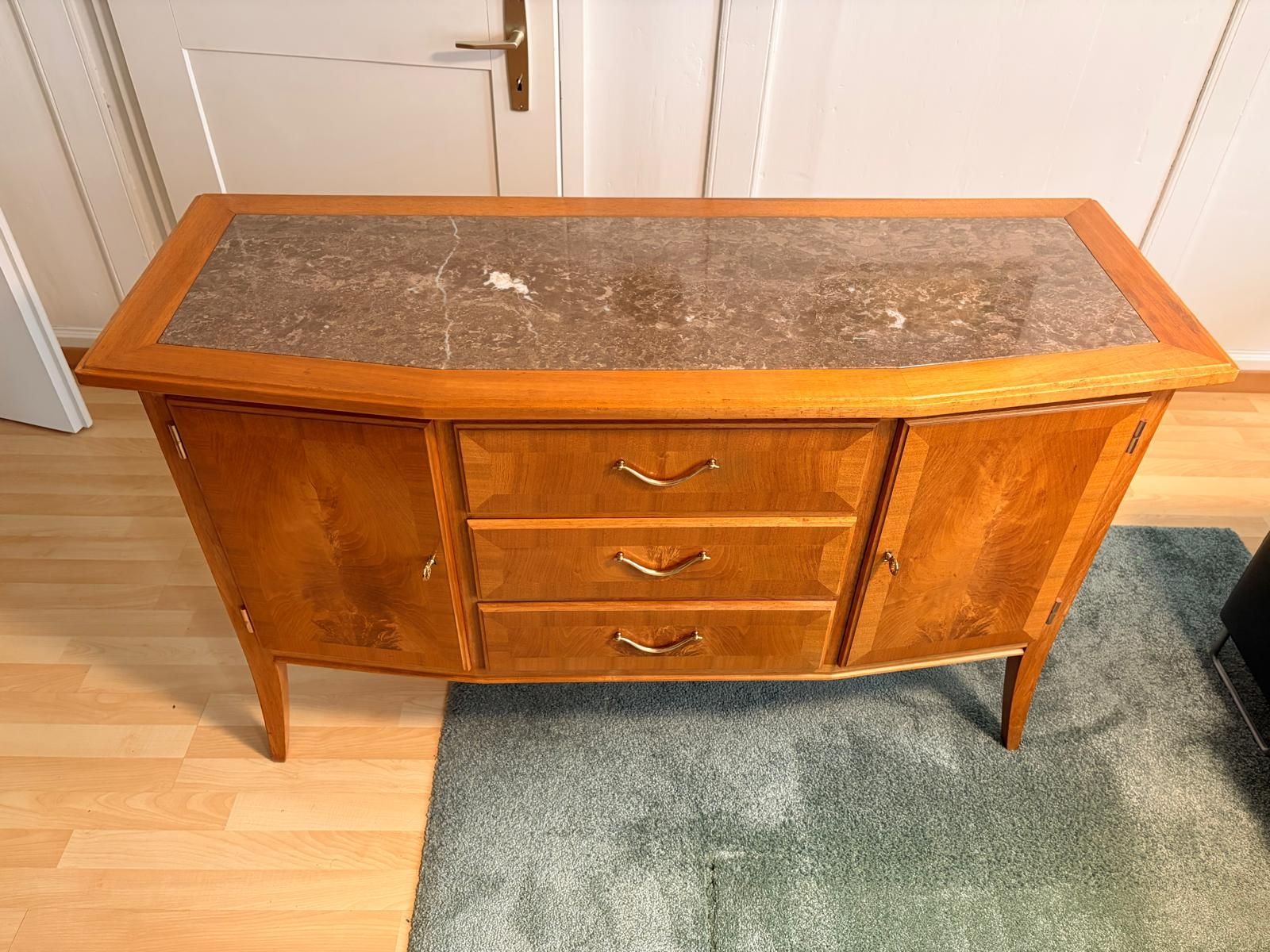 Credenze: Mid Century Sideboard mit echter Marmorplatte – Usato da Bichelsee venduto da neenas16 8