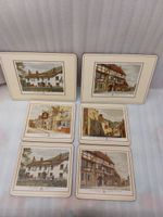 6 Vintage placemat. English Villages, with cork backing.