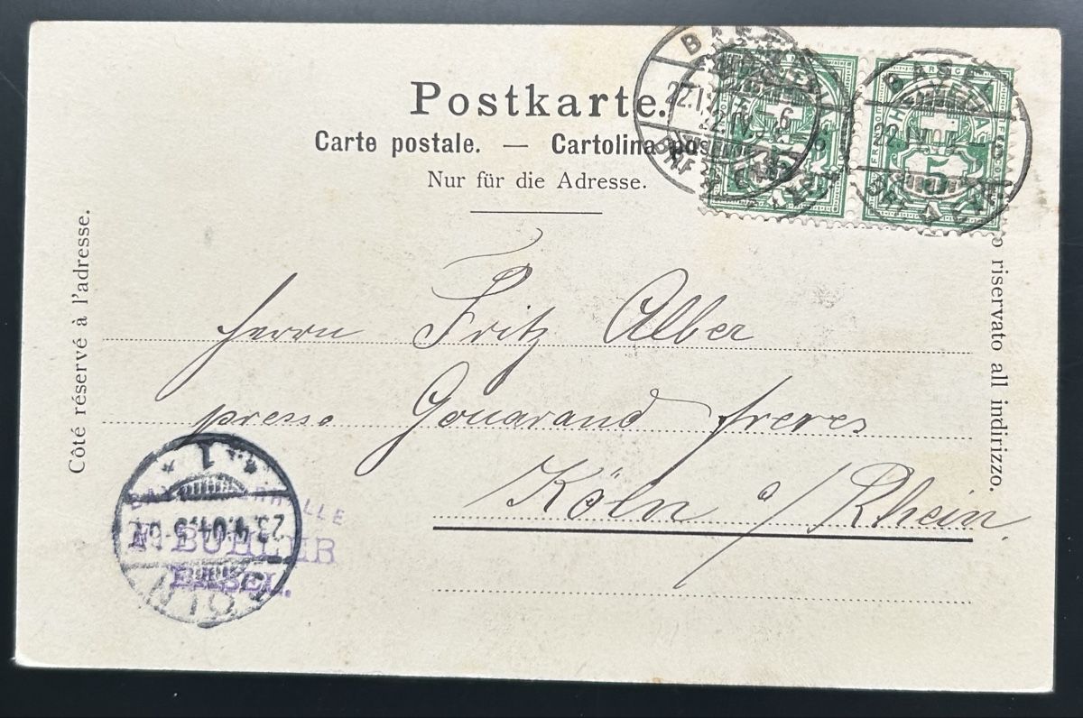 Cartoline postali: Basel Steinenvorstadt  – Usato da Horw venduto da Tellbub 1