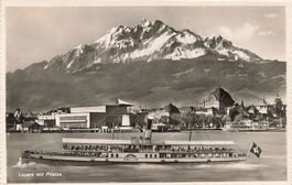 Luzern (LU) – Panorama mit dem Pilatus Dampfschiff
