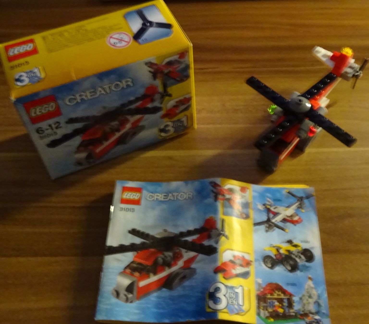 Lego Giocattoli: LEGO Creator 31013 - Roter Hubschrauber – Usato da Wagenhausen venduto da M.Sieg 1