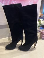 Walter Steiger Wildleder Stiefel Schwarz, Gr. 38.5 Top!