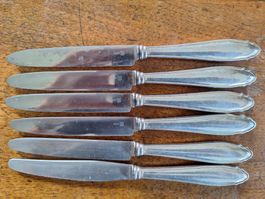 6 COUTEAUX A LA REINE EN ARGENT