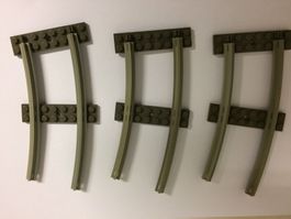 Vintage LEGO 7851 12v  3 X  train curved rails used‪‪‪