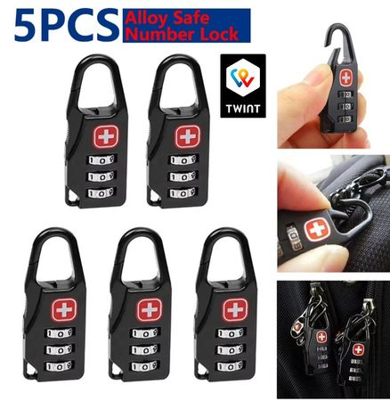 5x Cadenas de verrouillage en alliage pour bagages sac à dos