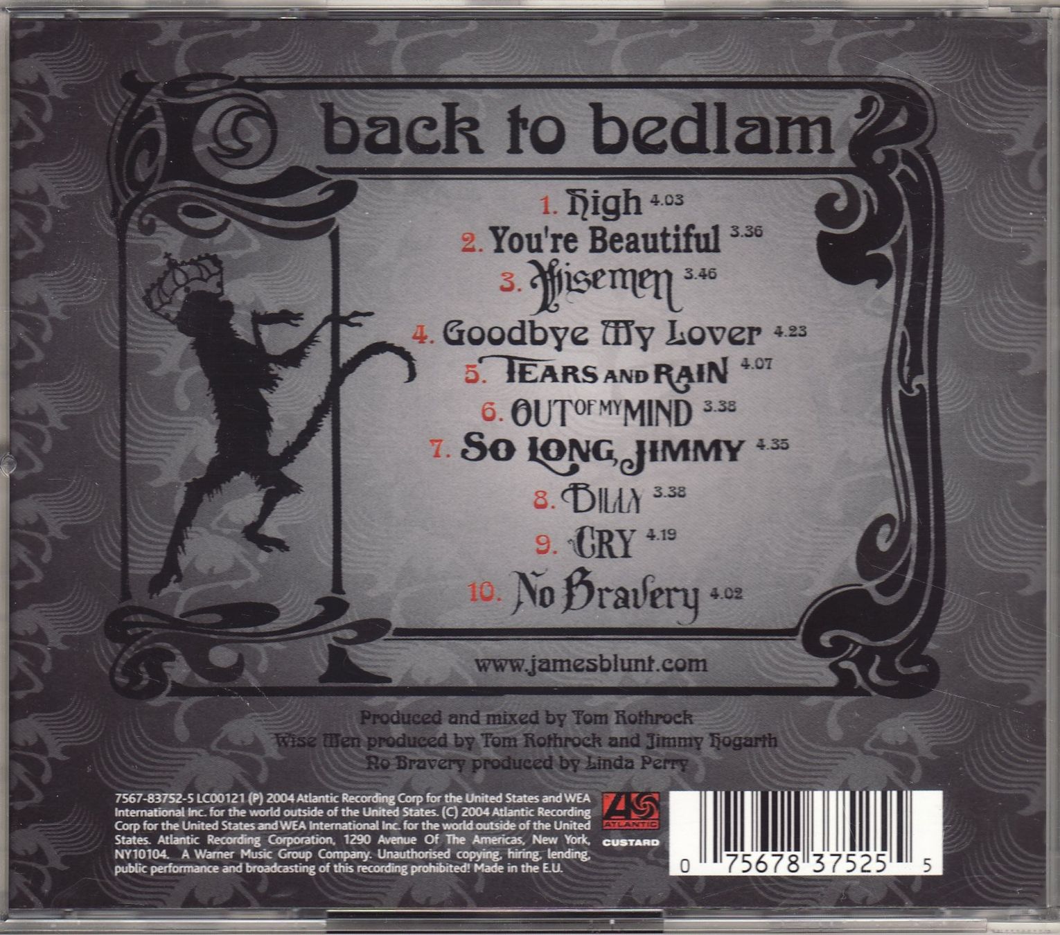 CD: James Blunt – Back To Bedlam – Nuovo (secondo la descrizione) da Boussens venduto da catfood01 1