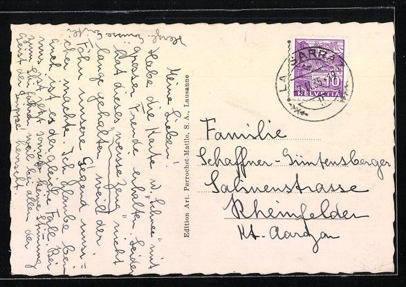 Ansichtskarten: AK La Sarraz, Partie im Ort, 1935 – Gebraucht aus Berlin von bartko-reher 1