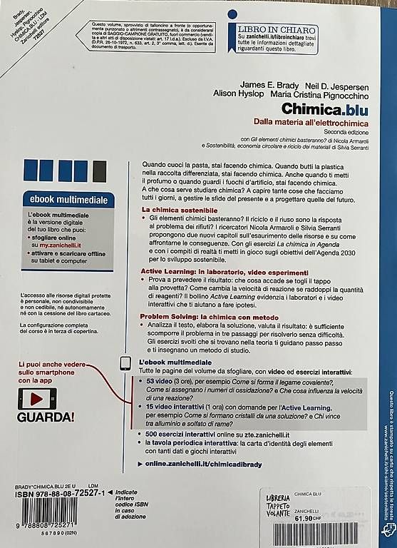 Libri: Liceo, libro chimica blu – Usato da Mendrisio venduto da Cos74 1
