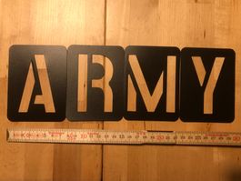 Armee Militär Wegweiser Jalon Schablonen Buchstaben A-Z 1-9