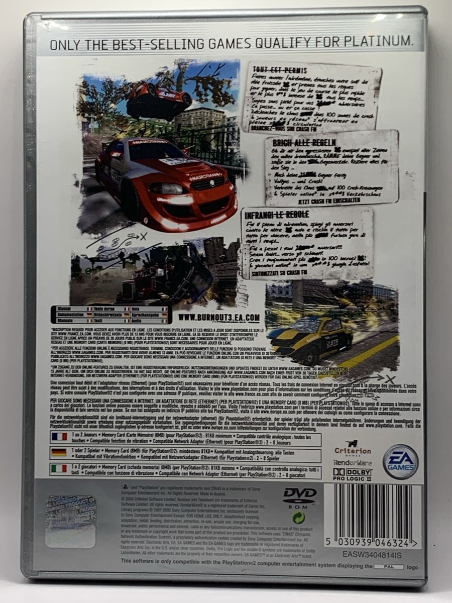 Sony Giochi: Burnout 3: Takedown - Platinum - PS2 – Usato da Ostermundigen venduto da RG-Collector 1