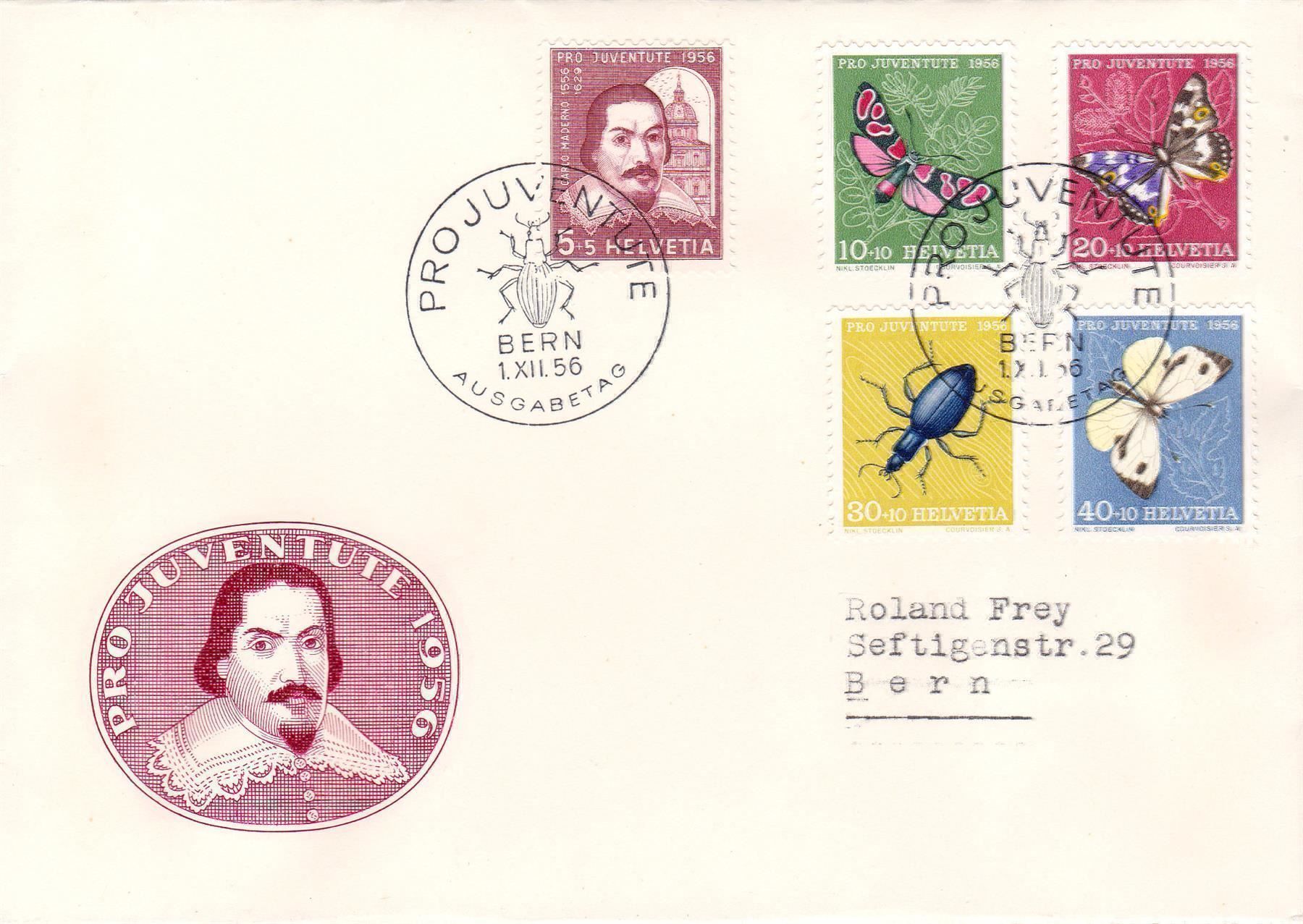 Tutti i francobolli: J163-67, auf illustr. FDC, SBK 50.- – Usato da Wenslingen venduto da riger11